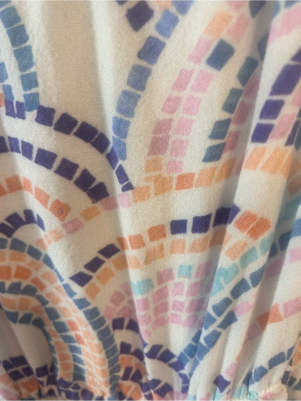 Pastel Mosaic Maxi Sundress/Romper in Blue, Pink & White - Picture 5 of 5